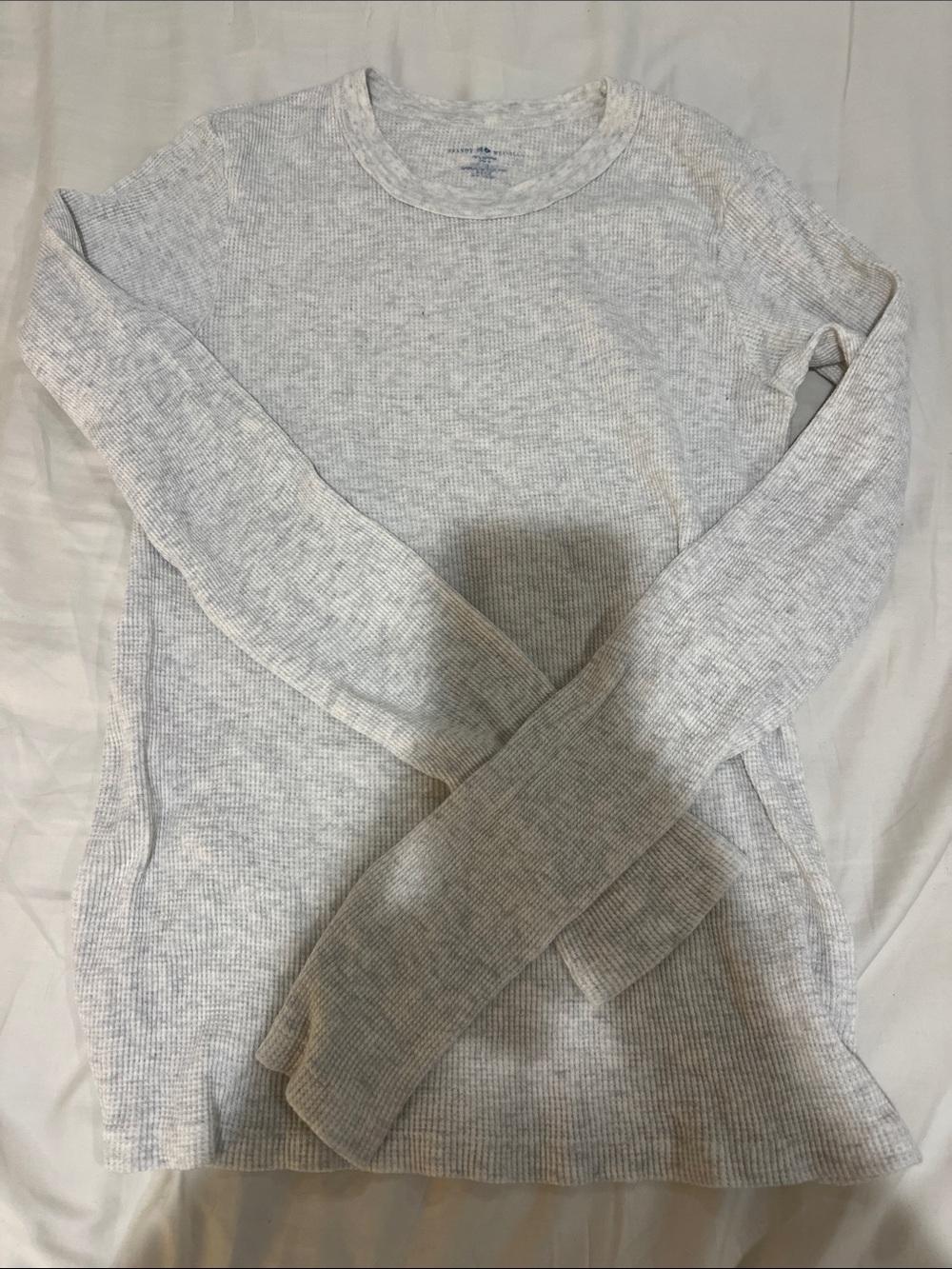 Brandy Melville Light Gray Ribbed Long Sleeve Tee